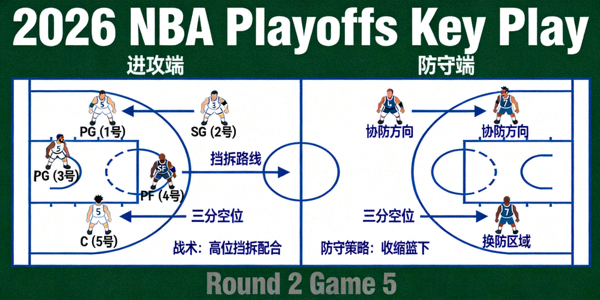 2026赛季NBA季后赛关键回合战术板示意图